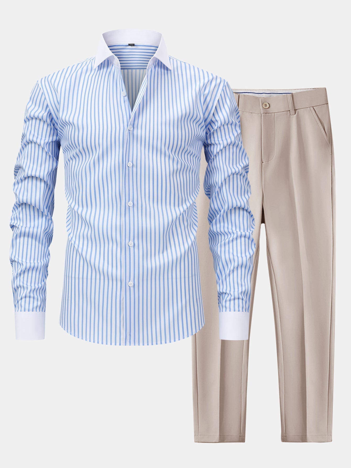 Helvano | Gestreiftes Herrenhemd mit Slim-Fit-Hose