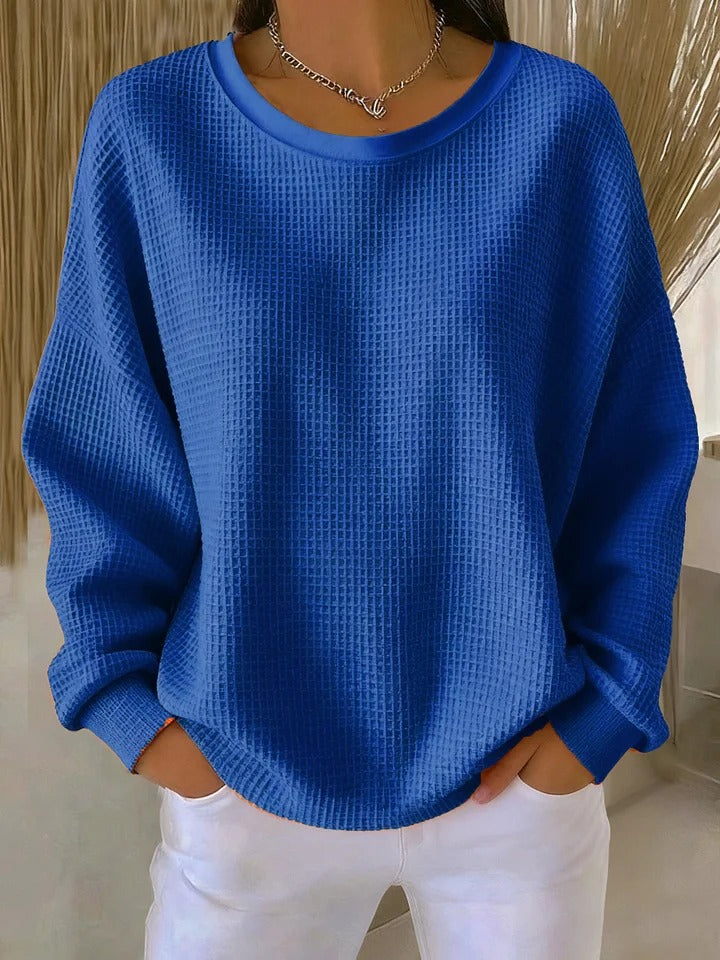 Helvano | Oversized Waffelstrick-Pullover für Damen