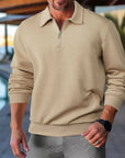 Helvano | Strukturierter Half-Zip Pullover für Herren
