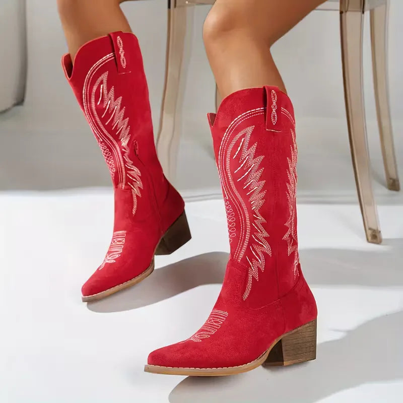 Helvano | Cowboystiefel mit Stickerei für Damen