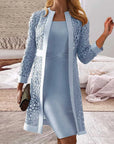 Helvano | Zweiteiliges Kleid-Set mit Spitzen-Cardigan für Damen