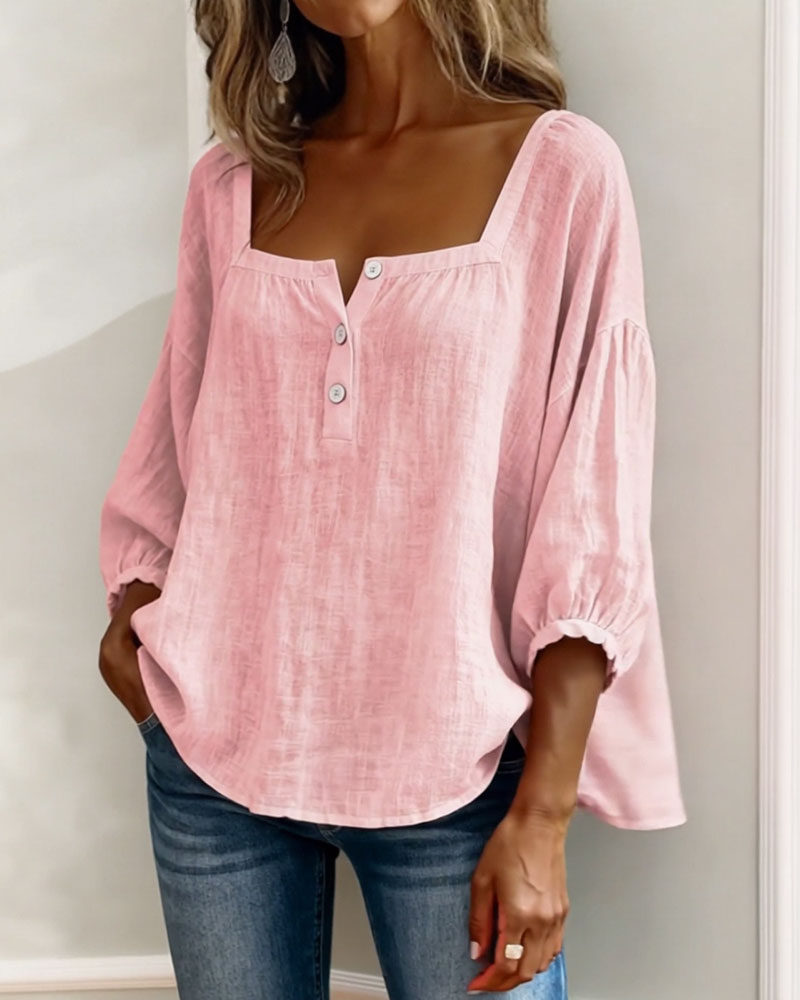 Helvano | Bluse mit eckigem Kragen für Damen