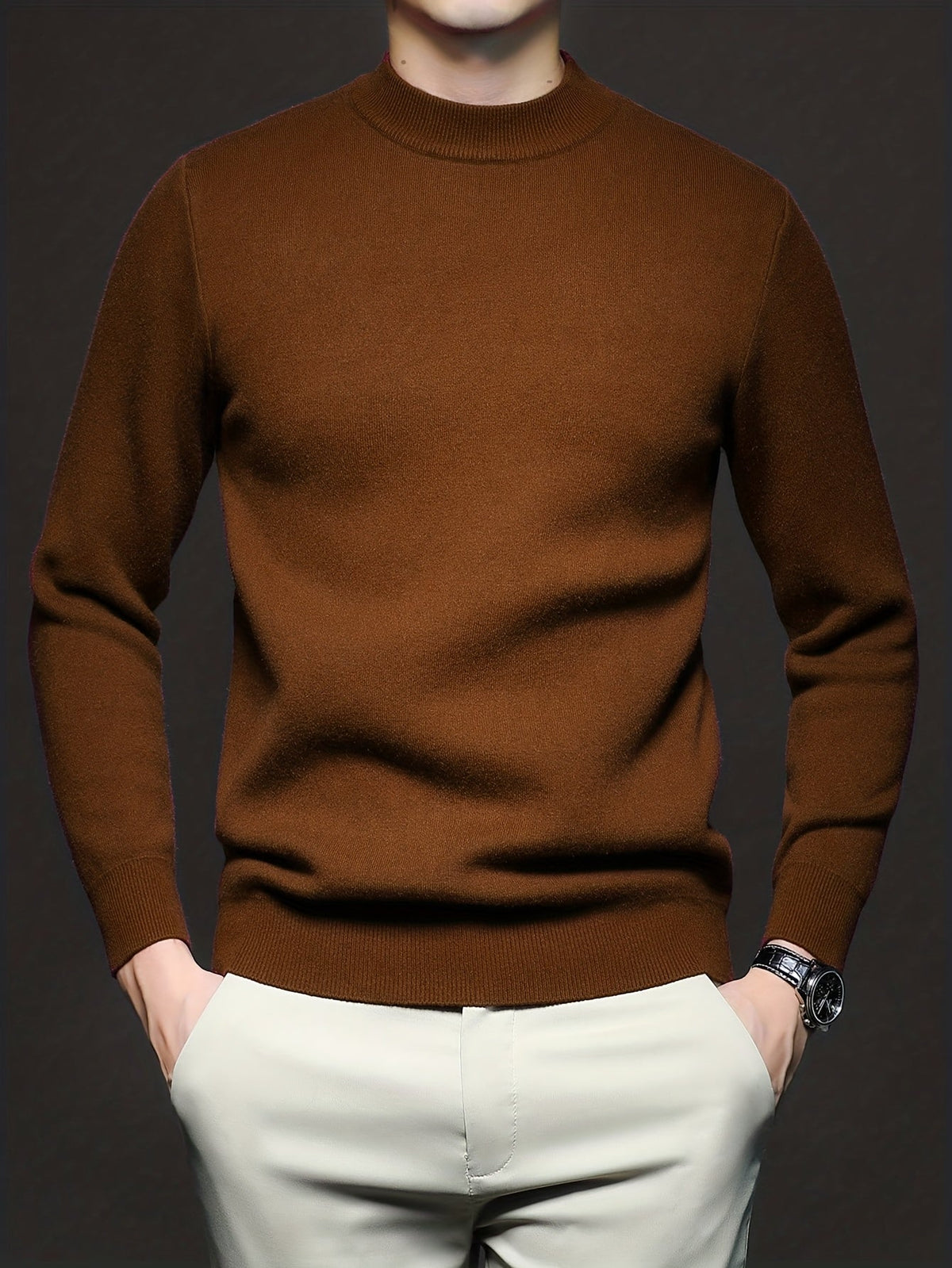 Helvano | Strickpullover mit Stehkragen für Herren