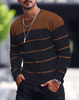 Helvano | Gestreifter Strickpullover mit Rundhals für Herren
