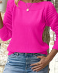 Helvano | Damen Strickpullover mit Ajour-Ärmeln