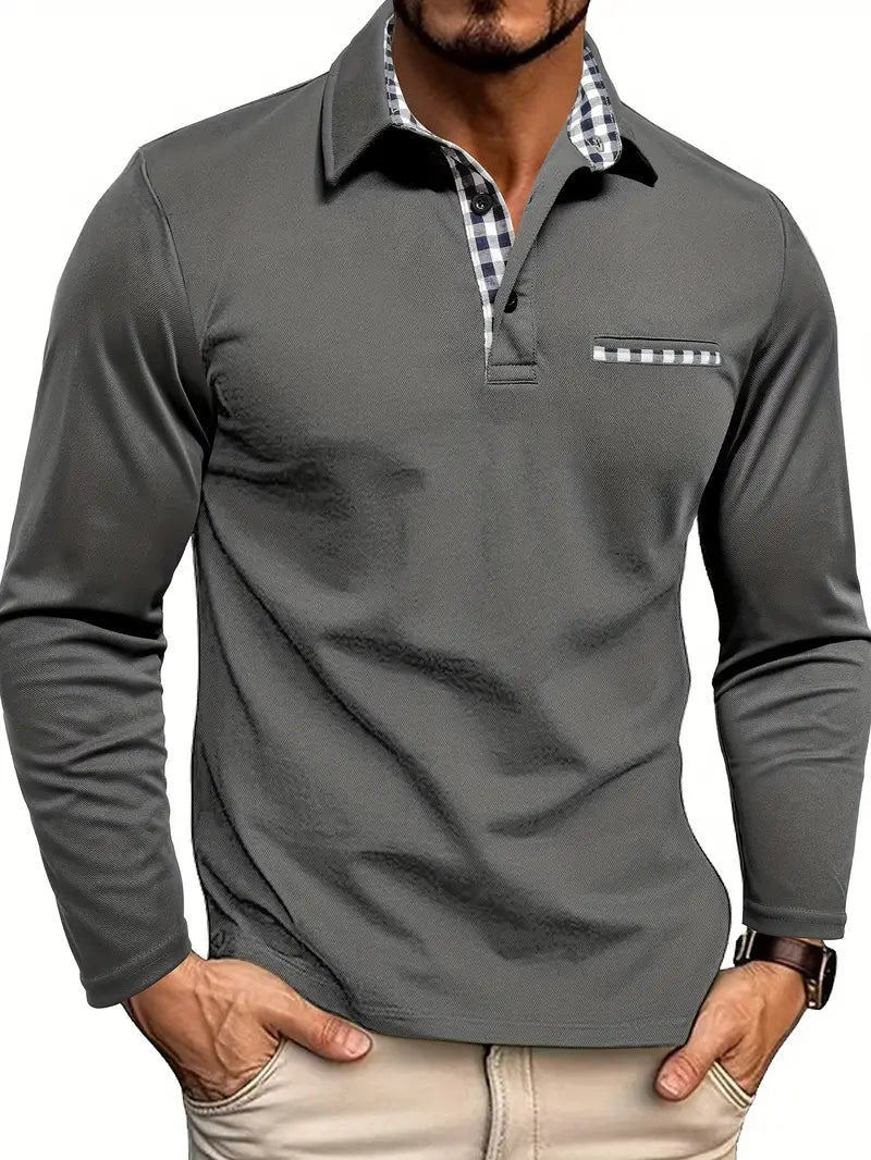 Helvano | Herren-Poloshirt mit langen Ärmeln