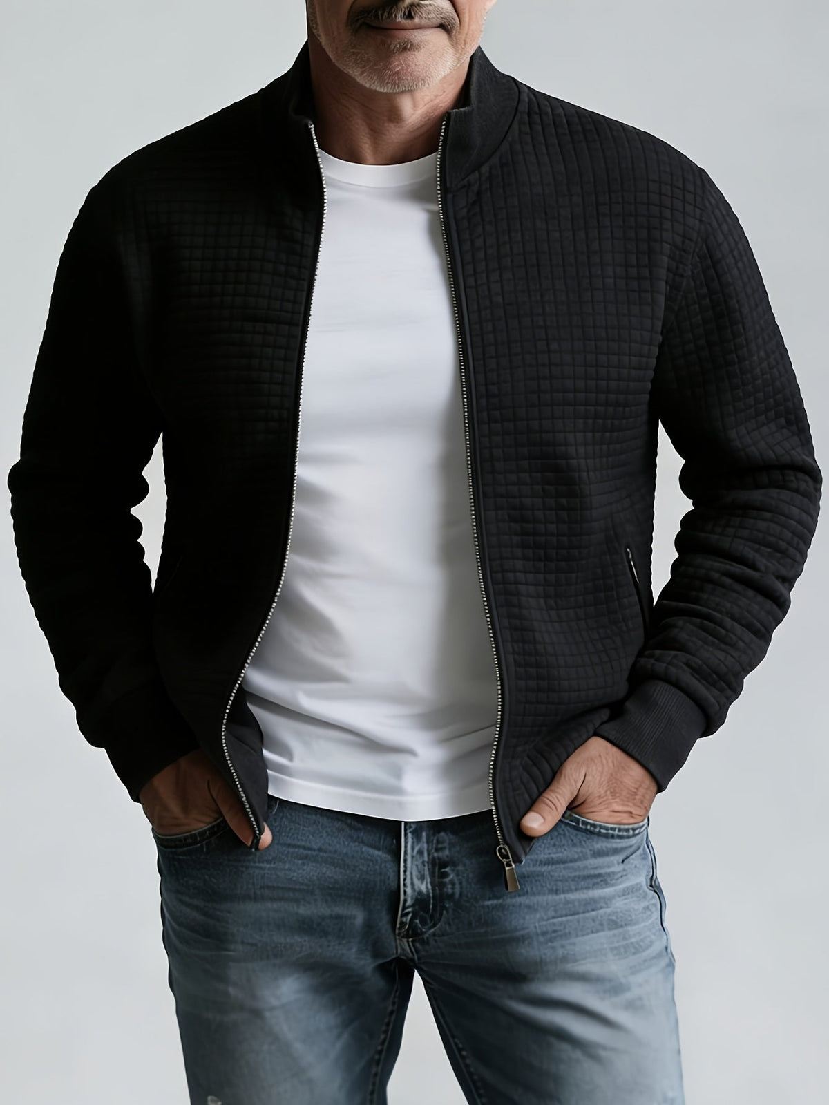 Helvano | Strukturierte Herrenjacke mit Stehkragen