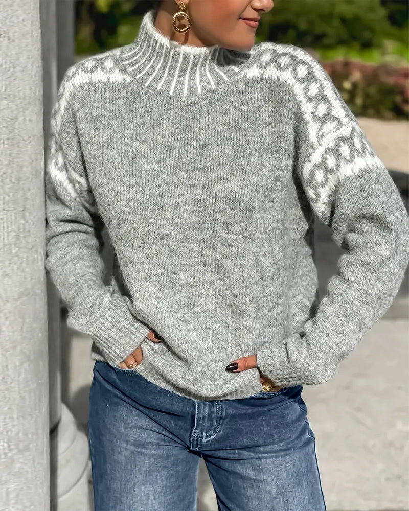Helvano | Gemusterter Strickpullover für Damen