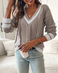 Helvano | Damen Strickpullover mit V-Ausschnitt