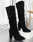 Helvano | Kniehohe Slouch-Stiefel mit Absatz für Damen