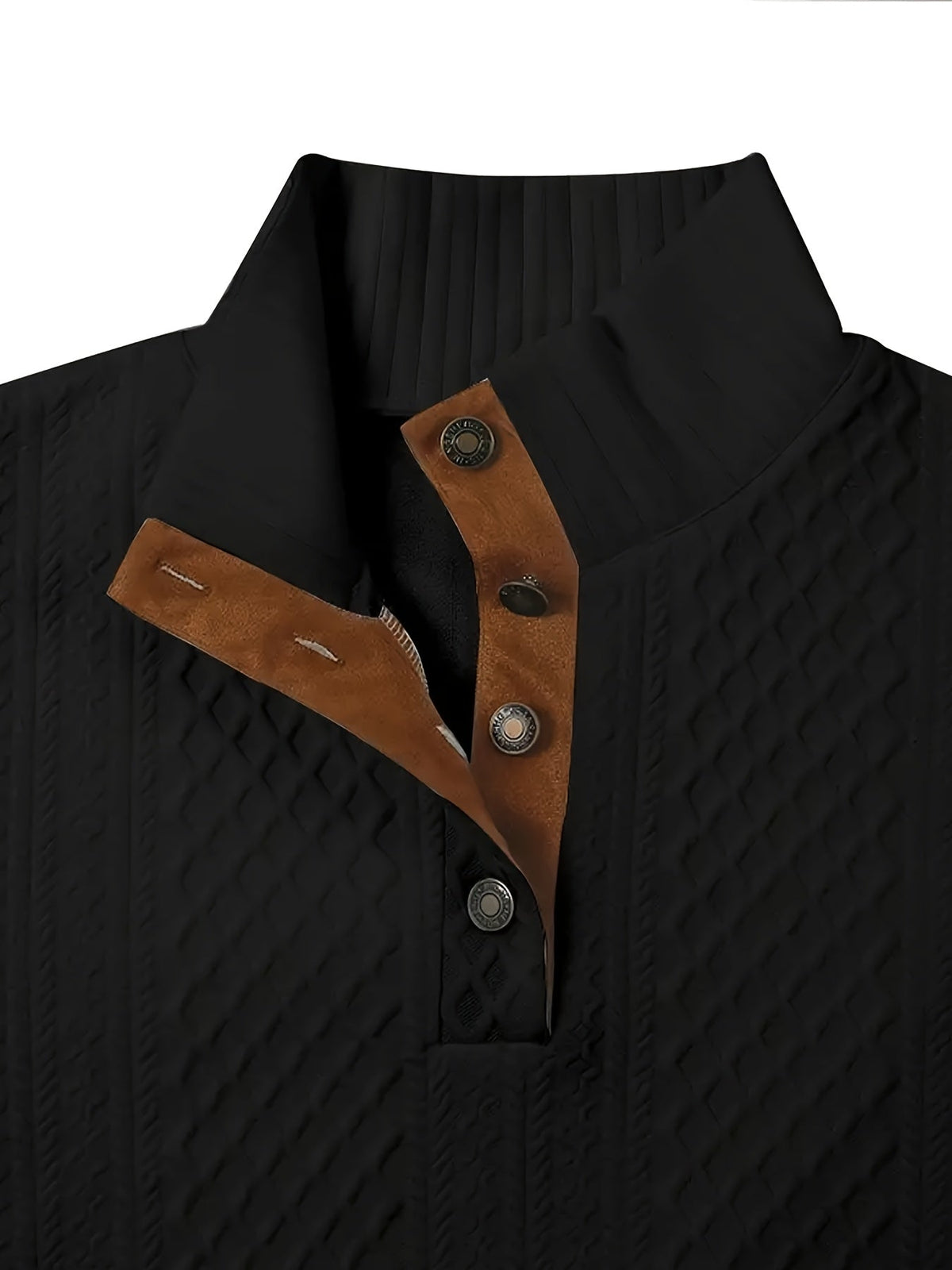 Helvano | Henley-Strickpullover mit Stehkragen für Herren