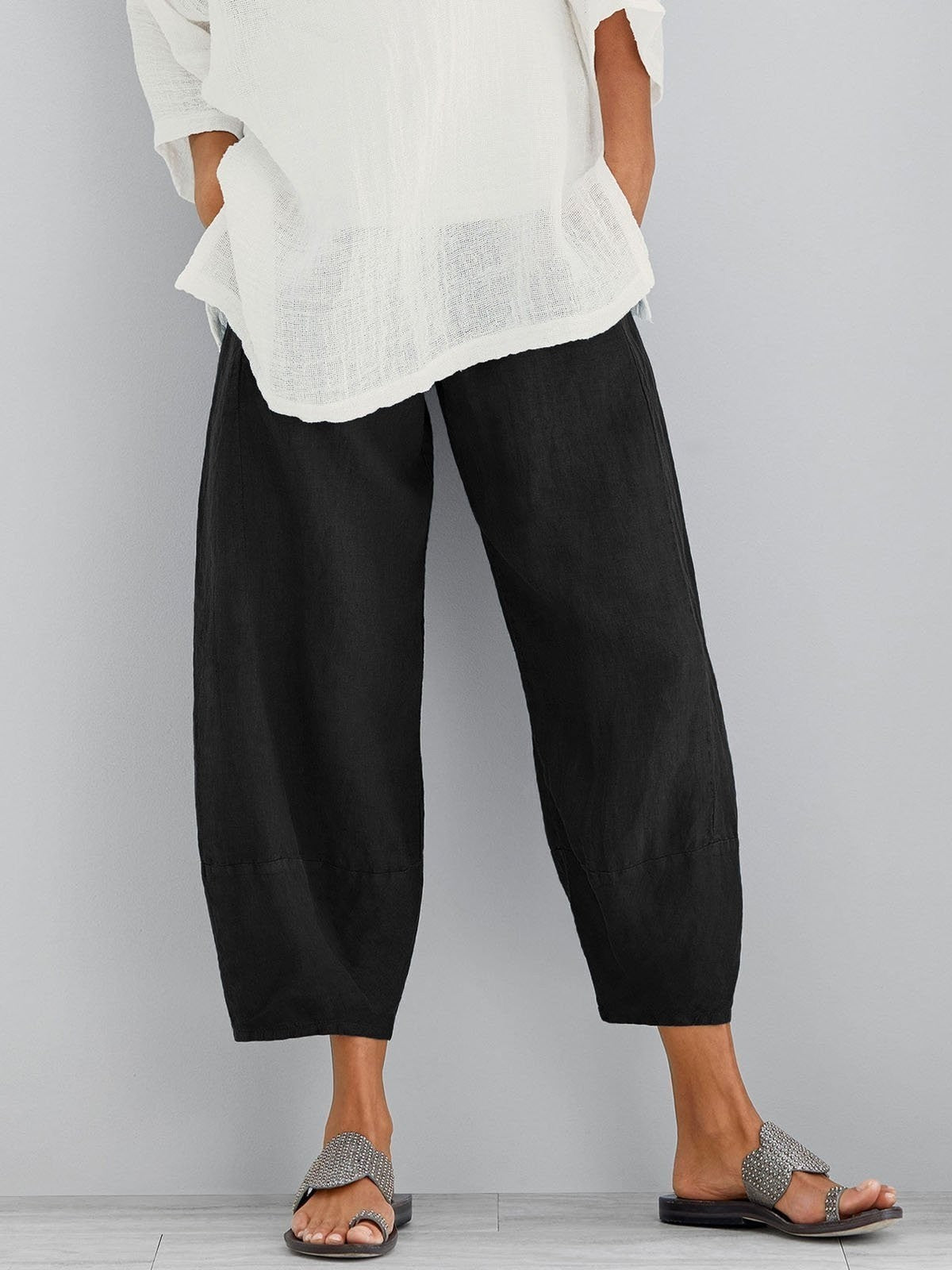 Helvano | Cropped Baumwoll-Hose für Damen