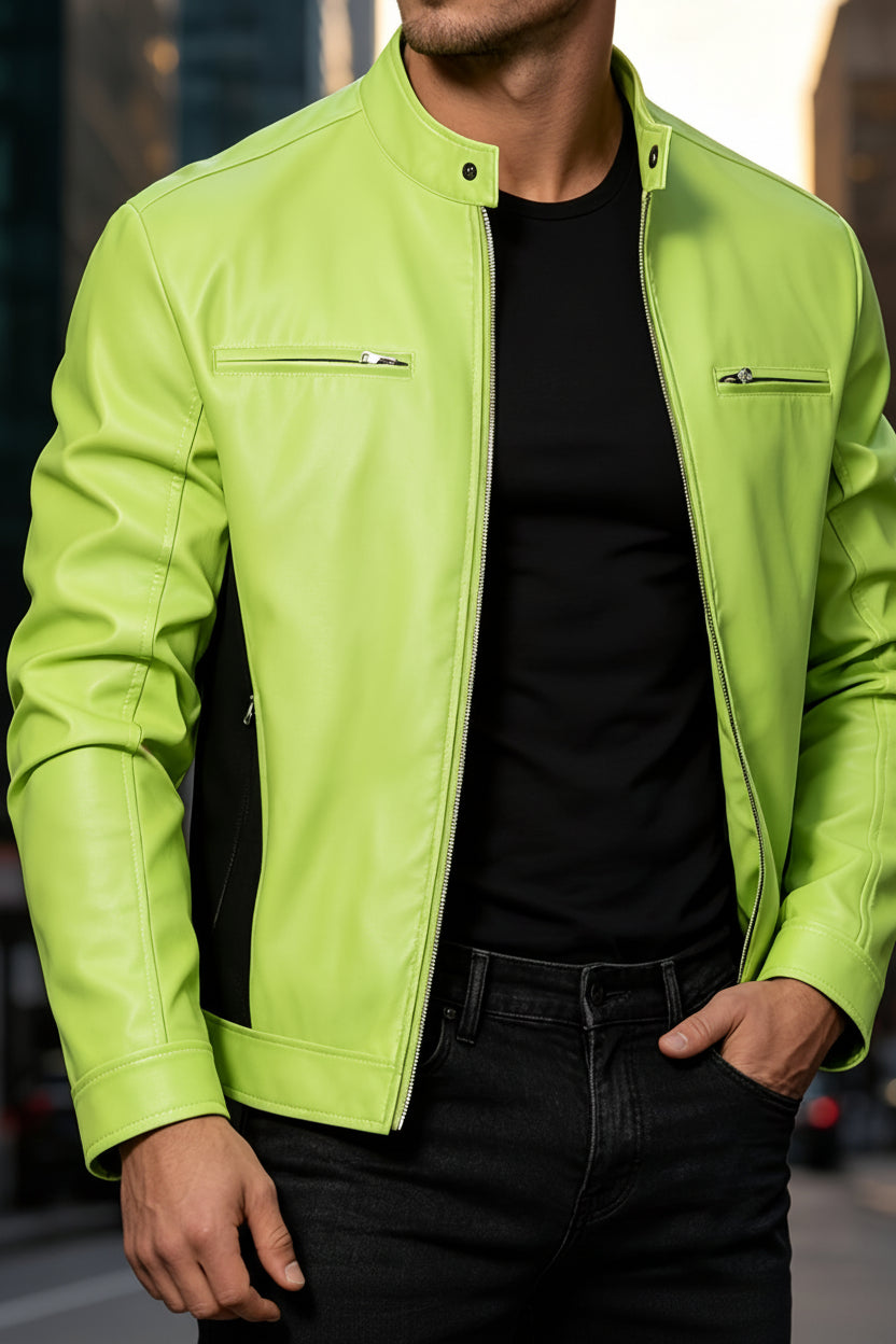 Helvano | Herren Kunstlederjacke mit Reissverschluss