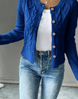 Helvano | Damen Zopfstrick-Cardigan mit Knopfleiste