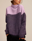 Helvano | Grafik-Pullover mit Kontrast für Damen