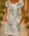 Helvano | Bedrucktes Damenkleid mit Rundhalsausschnitt