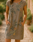 Helvano | Bedrucktes Damenkleid mit Rundhalsausschnitt