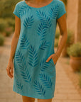 Helvano | Bedrucktes Damenkleid mit Rundhalsausschnitt