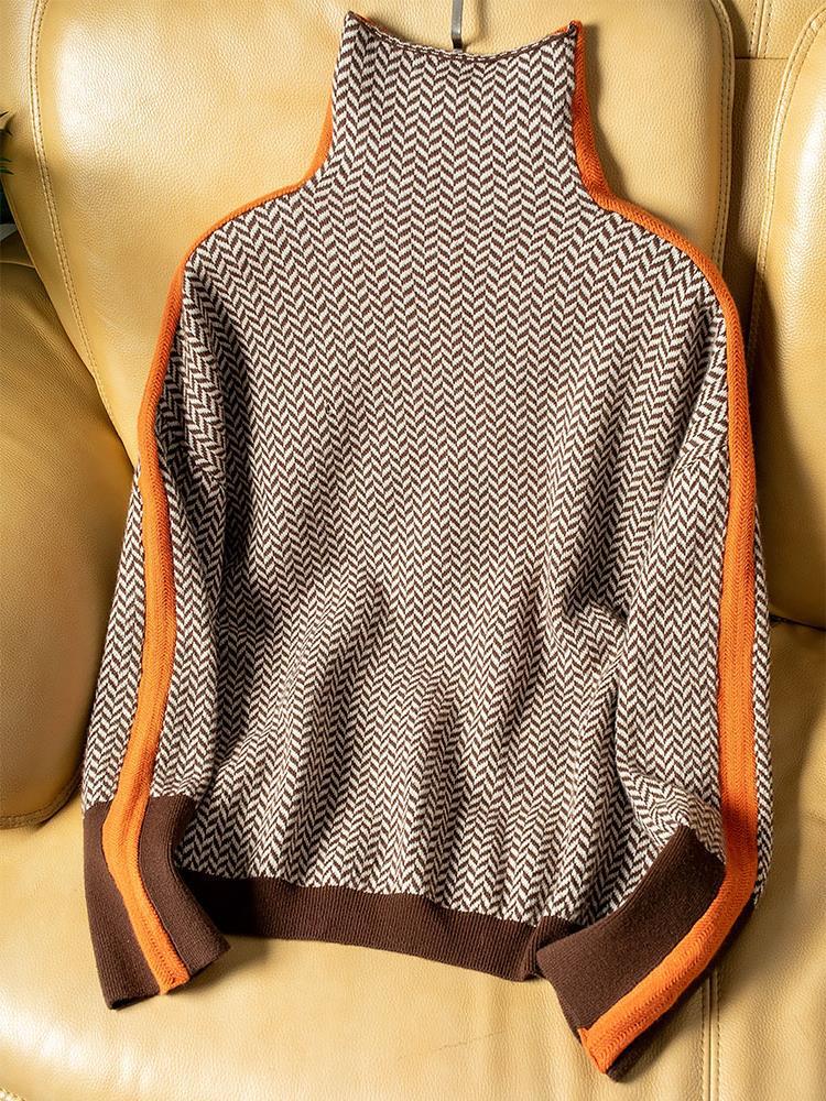 Helvano | Gestreifter Rollkragenpullover für Damen