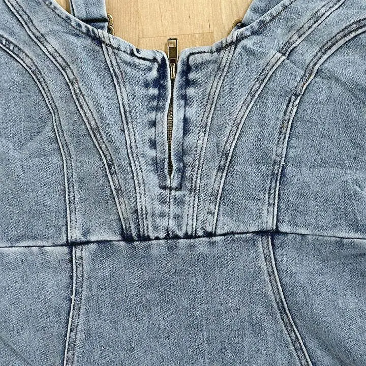 Helvano | Jeanskleid mit verstellbaren Trägern für Damen