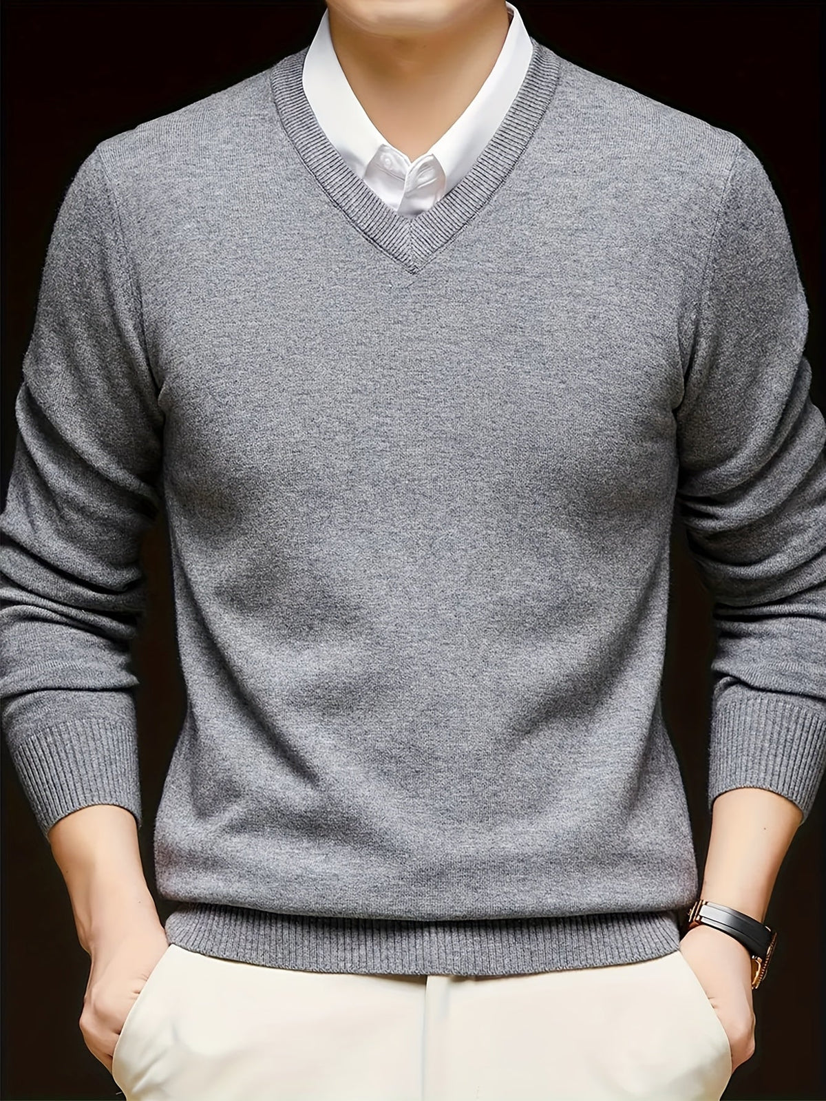 Helvano | Herren Strickpullover mit V-Ausschnitt