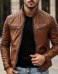 Helvano | Bikerjacke mit Stehkragen für Herren