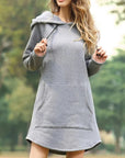 Helvano | Langes Kapuzen-Sweatkleid für Damen