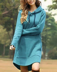 Helvano | Langes Kapuzen-Sweatkleid für Damen