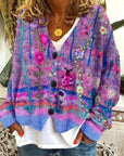 Helvano | Bedruckte Retro-Strickjacke für Damen
