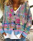 Helvano | Bedruckte Retro-Strickjacke für Damen
