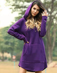 Helvano | Langes Kapuzen-Sweatkleid für Damen