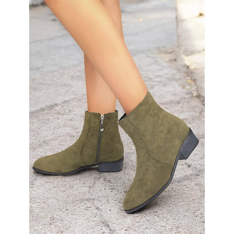 Helvano | Damen Stiefeletten mit Blockabsatz und Seitenreissverschluss