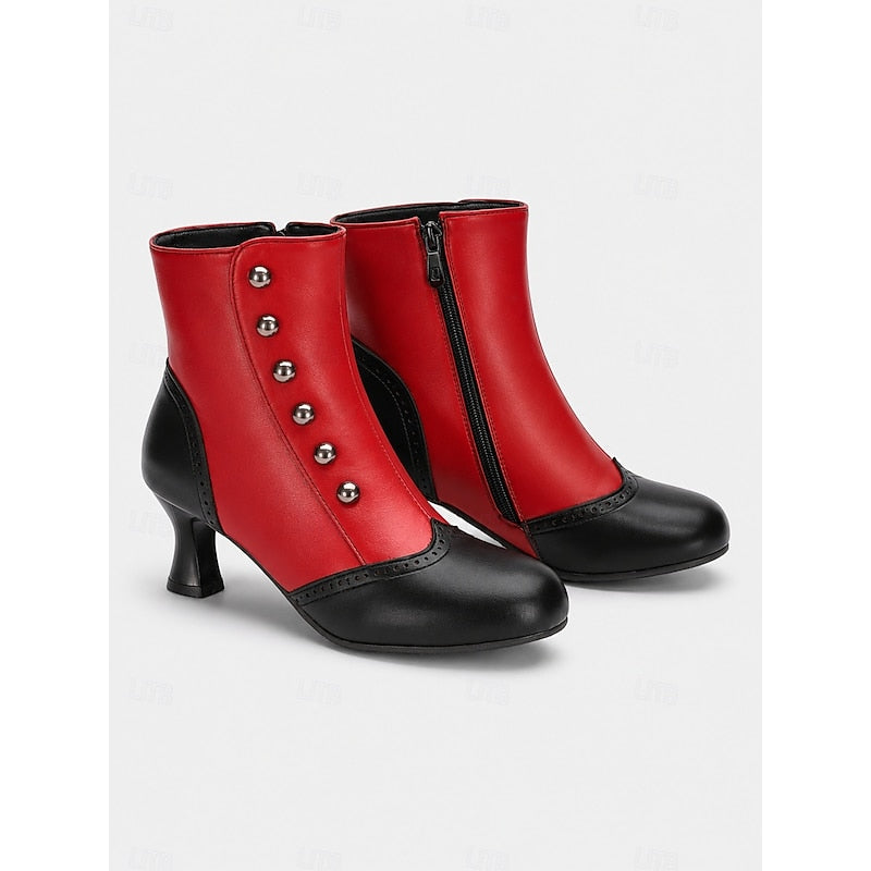 Helvano | Vintage Stiefeletten mit Knöpfen für Damen