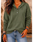Helvano | Lockerer Damen-Hoodie mit Knopfleiste