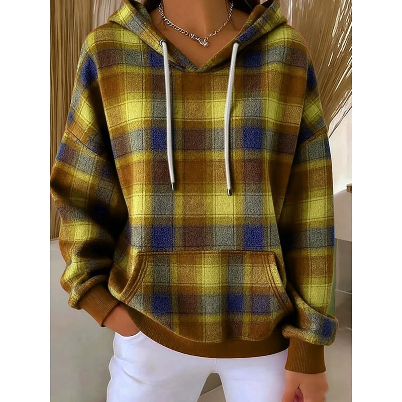 Helvano | Karierter Kapuzenpullover für Damen