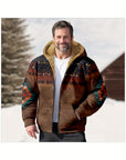 Helvano | Kapuzenjacke mit Ethno-Muster für Herren
