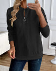 Helvano | Strukturierte Zip-Sweatjacke für Damen