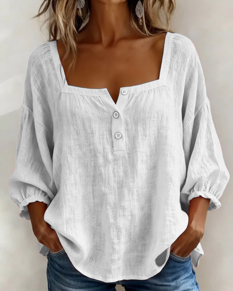 Helvano | Bluse mit eckigem Kragen für Damen