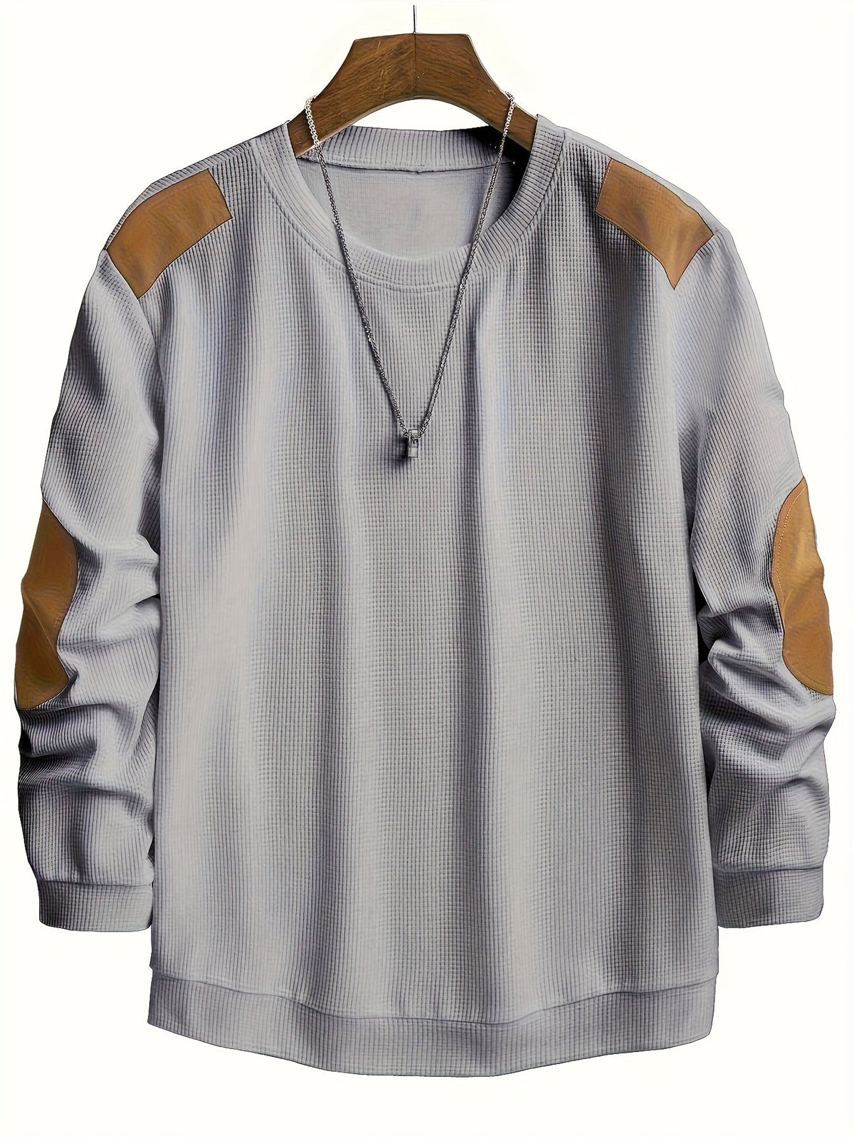 Helvano | Strukturierter Herren-Pullover mit Ellbogen-Patches