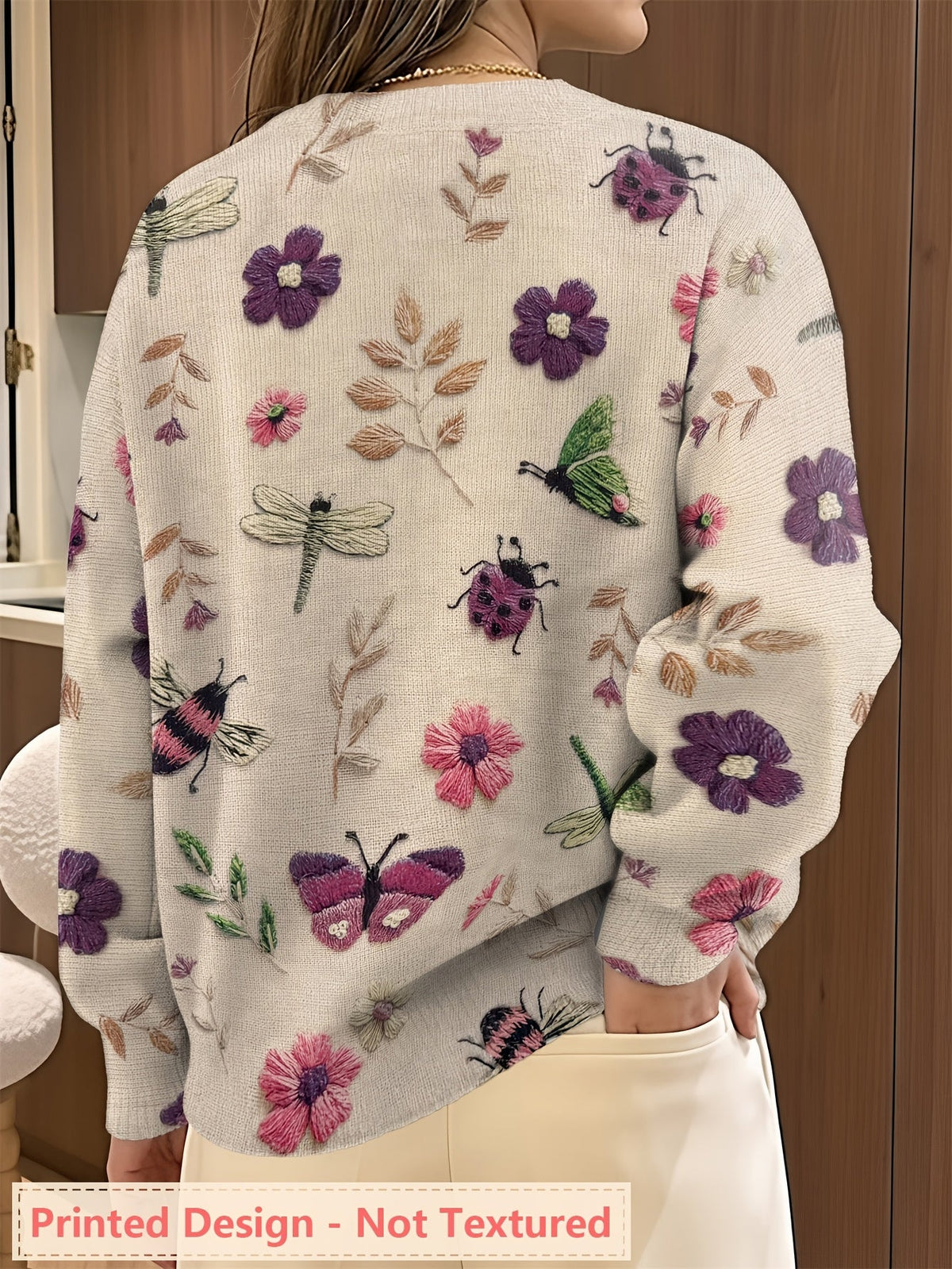 Helvano | Strickpullover mit Blumenprint für Damen