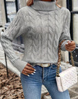 Helvano | Zopfstrick-Rollkragenpullover für Damen