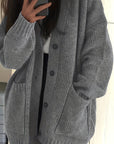Helvano | Lockere Damen-Strickjacke mit Knopfleiste