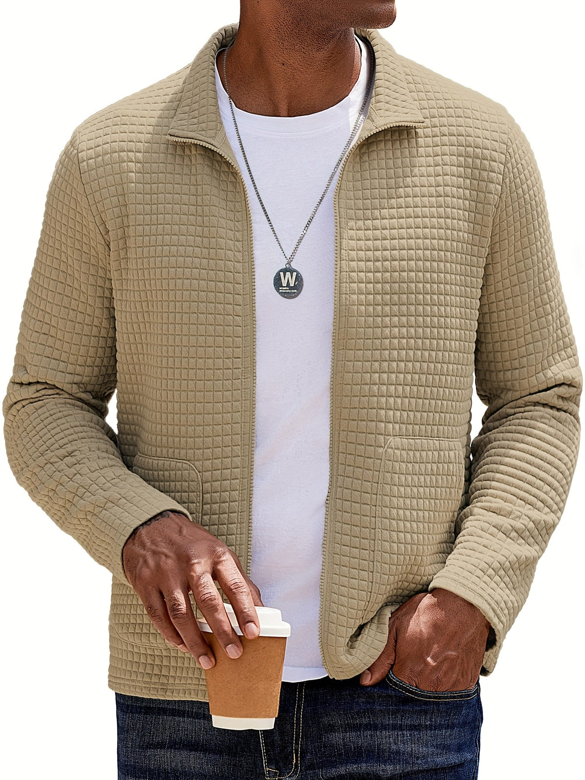 Helvano | Strukturierte Herrenjacke mit Reissverschluss