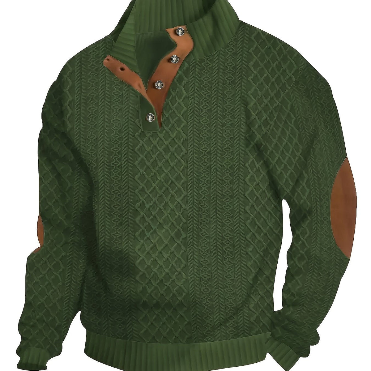 Helvano | Henley-Strickpullover mit Stehkragen für Herren