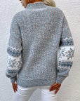 Helvano | Damen Strickpullover mit Stehkragen und Schneeflocken