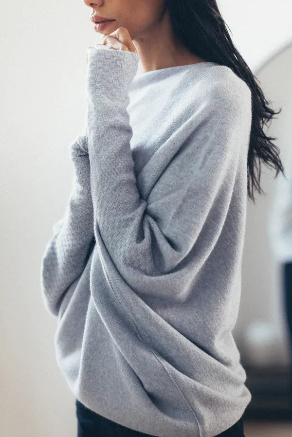 Helvano | Asymmetrisch drapierter Pullover für Damen