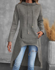 Helvano | Damen High-Low Hoodie mit Kordelzug