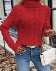 Helvano | Zopfstrick-Rollkragenpullover für Damen