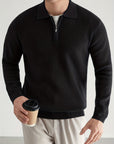 Helvano | Strickpullover mit Polokragen und Zip für Herren