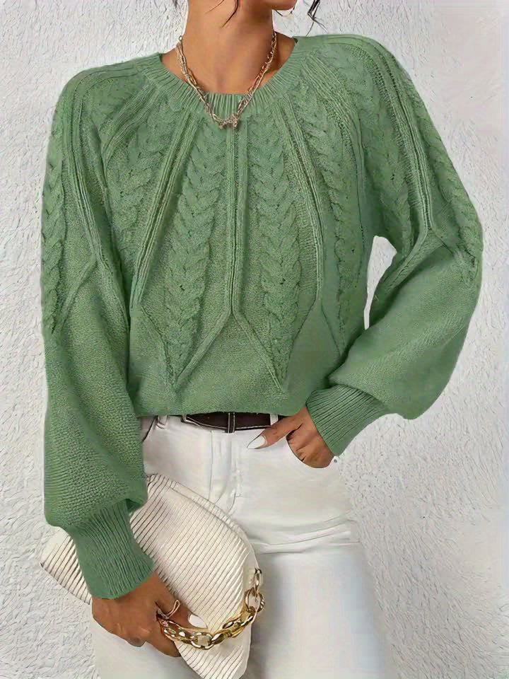 Helvano | Zopfstrick-Pullover mit Rundhals